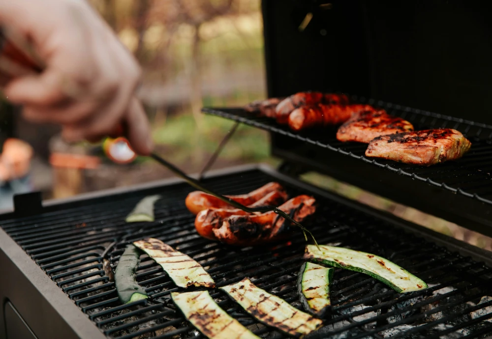 Outdoor BBQ Grill with Side Table